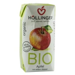 Set 4 x Suc de Mere BIO, cu Pai, Hollinger, 200 ml, Hollinger