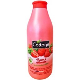 Set 2 x Gel de Dus si Lapte de Baie Cottage cu Capsuni si Menta, 750 ml