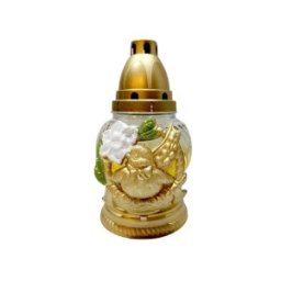 Candela din Sticla cu Decoratiuni de Pasti, Diverse Modele Iepure, Pui si Miel