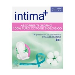 Set 2 x 14 Absorbante Hipoalergenice Intima Plus, 100 % Bumbac, Zi