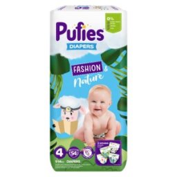 Set 2 x 54 Scutece Pufies Fashion & Nature, Maxi Pack, 4 Maxi, 9-14 kg
