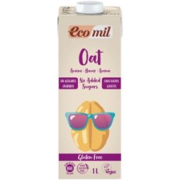Set 2 x Bautura Vegetala BIO de Ovaz, fara Zahar, 1 l, Ecomil
