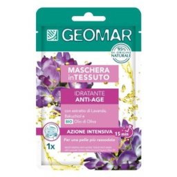 Set 5 x Masca de Fata Anti-Imbatranire, Geomar, cu Acid Hialuronic, Lavanda, Bakuciol si Ulei de Masline, 22 ml