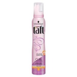 Spuma Modelatoare Taft Curl, pentru Par Cret sau cu Bucle, Nivel Fixare 3, Formula Vegana, 200 ml