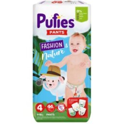 Set 3 x 44 Scutece-Chilotel Pufies Pants Fashion and Nature Maxi, Marimea 4, 9-15 kg