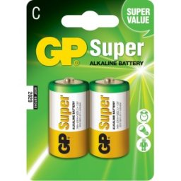 Set 2 x Baterie Alcalina Super GP, R14 / C, 2 Buc / Blister