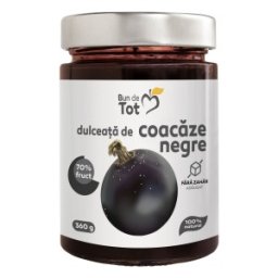 Dulceata de Coacaze Negre fara Zahar, 360 g, Bun de Tot