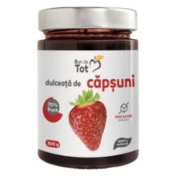 Dulceata de Capsuni fara Zahar, 360 g, Bun de Tot