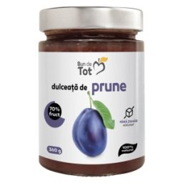 Set 2 x Dulceata de Prune fara Zahar, 360 g, Bun de Tot