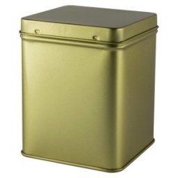 Set 2 x Cutie din Metal cu Capac, Patrata, 100 g, pentru Ceai, Gold Star