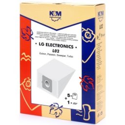 Set 2 x Sac Aspirator LG Tb-33, Hartie, 5 x Saci + 1 Filtru, K&M