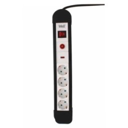 Set 2 x Prelungitor Electric cu Protectie, 4 Prize, Sectiune Cablu 3 x 1.5mm2, Lungime 3 m, Well