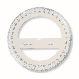 Set 4 x Raportor din Polistiren Transparent 360 / 100 mm, Koh-I-Noor Cristal