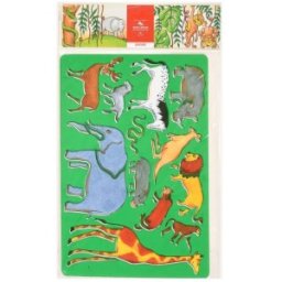 Set 2 x Sablon Mare cu 12 Animale Safari