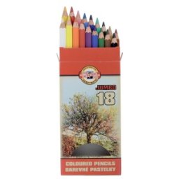 Set 2 x Creioane Colorate, 18 Culori, 5.6 x 10 x 175 mm, Omega Jumbo