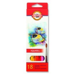 Set 2 x Creioane Colorate Aquarell, Colectie Pesti, 18 Culori