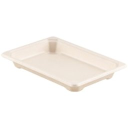 Set 2 x 125 Platouri Biodegradabile, Compostabile, Trestie Natur 17x12 cm