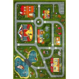 Covor Dreptunghiular pentru Copii, 160 x 230 cm, Verde, Kolibri Model Drumulete 11061