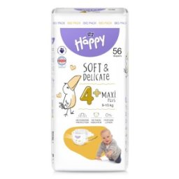 Set 2 x 56 Scutece Bella Baby Happy Nr. 4+ Maxi Plus