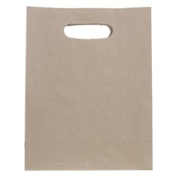Sacose Biodegradabile Compostabile de Hartie Kraft, cu Maner Decupat, 22 x 10 x 28 cm, 250 Bucati