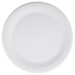 Set 2 x 50 Farfurii Carton Rotunde Albe 23 cm, 50 Bucati