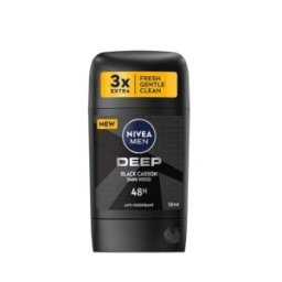 Set 3 x Deodorant Stick pentru Barbati, Nivea Deep Black, 50 ml