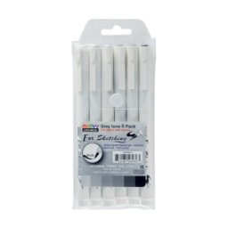 Fineliner pentru Desen Marvy Uchida, Spree, Gri, 6 Bucati