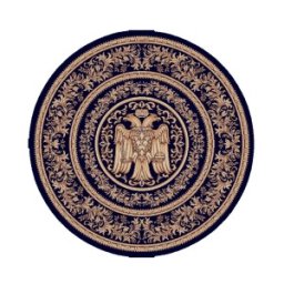Covor Bisericesc Rotund, 67 cm x 67 cm, Albastru, Model Lotos