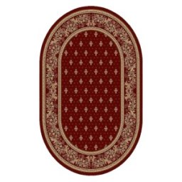 Covor Bisericesc Oval, 150 cm x 230 cm, Rosu, Model Lotos