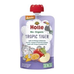 Piure de Mere cu Mango si Fructul Pasiunii Eco, Tropic Tiger, Holle Baby, 100 g
