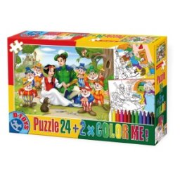 Puzzle 24 Piese, D-Toys, Color Me, Alba ca Zapada