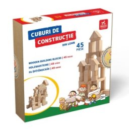 Cuburi de Constructie din Lemn, Deico 45 Piese