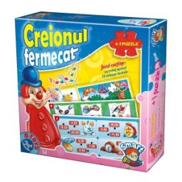 Jucarie Educativa, D-Toys, Creionul Fermecat si Puzzle, 24 Piese, Invata Cat e Ceasul, Numere, Culori, Meserii, Forme