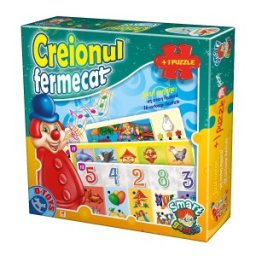 Jucarie Educativa, D-Toys, Creionul Fermecat si Puzzle, 24 Piese, Invata Cat e Ceasul, Numere, Culori, Meserii, Forme