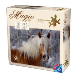 Puzzle 239 Piese in Forma de Cai, Magic of the Horses Haflingers, D-Toys