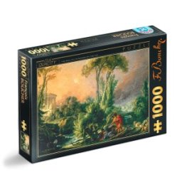 Puzzle 1000 Piese D-Toys, Francois Boucher, River Landscape with an Antique Temple