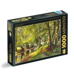 Puzzle 1000 Piese D-Toys, Peder Mork Monsted, A Summer Day in the Forest with Deer in the Background