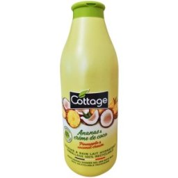 Gel de Dus si Lapte de Baie Cottage, cu Ananas si Cocos, 750 ml