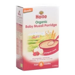 Set 2 x Musli Organic Eco, Holle Baby, cu Fulgi Integrali de Grau, 250 g