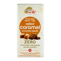 Ciocolata cu Lapte, Chocolates Sole, cu Caramel Sarat, Indulcita cu Stevie, 100 g