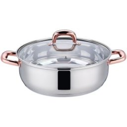Cratita din Inox, cu Capac din Sticla, 30 cm, 6.60 l, Grunberg