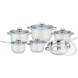 Set 6 Cratite cu Capace din Sticla, din Inox, Grunberg