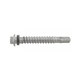 Set 100 x Surub Autoforant cu Cap Hexagonal Inox A2 si Saiba Cauciucata EPDM 6.3 x 65 / 50