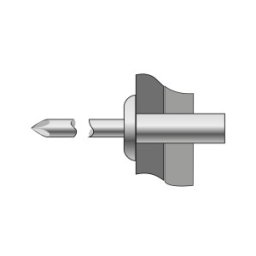 Set 250 x Pop-nituri Etanse Cap Bombat Aluminiu - Inox-4.8 X 14.5