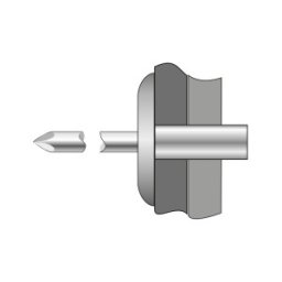 Set 250 x Pop-nituri Etanse Cap Lat Aluminiu Otel-4.8 X 13