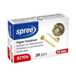 Set 7 x 20 Cleme Metalice pentru Documente 25 mm, Spree