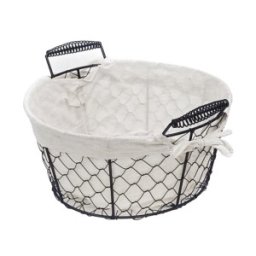 Set 2 x Cos pentru Paine cu Husa din Textil, 24 x 22 x 14 cm, Grunberg