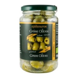 Set 2 x Masline Verzi Bio, Crude, fara Samburi, Epikouros, 170 g