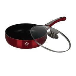Set 2 x Tigaie Aluminiu 22 cm, Interior Teflonat Marmorat, Grunberg Mfp22
