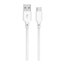 Cablu USB 2.0 A Tata, USB-C, 1 m, Alb, Well